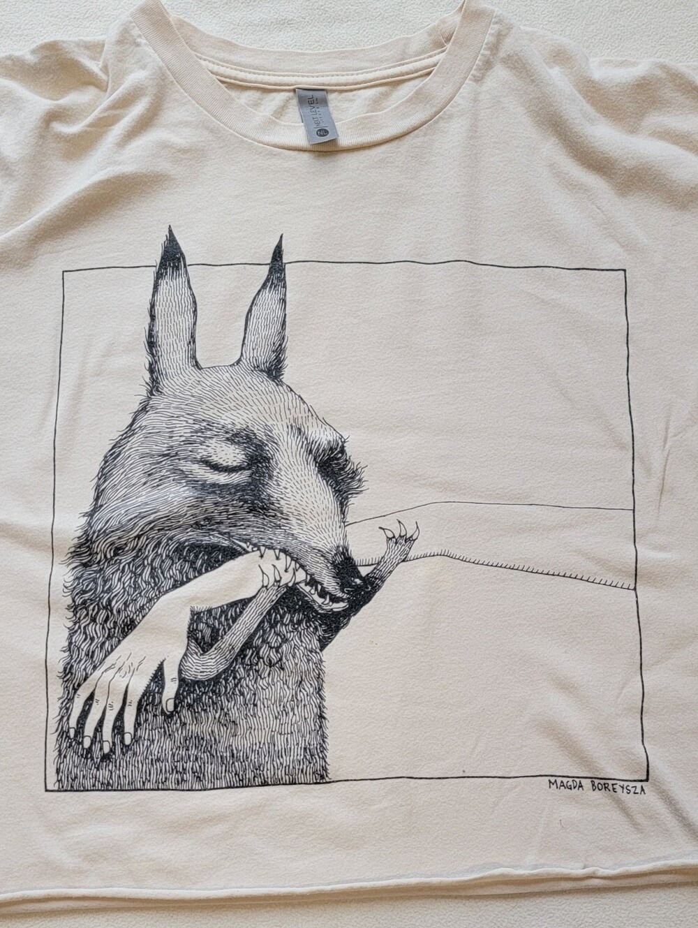 Graphic T-Shirt with Rabbit Illustration